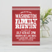 素朴な赤い家族の再会招待状 招待状 (スタンド正面)