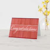 素朴な赤い木の おめでとうのグリーティングカード カード (黄色い花)