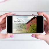 素朴な赤い納屋の家族再会招待状 招待状