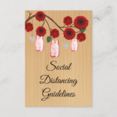 素朴な赤い花のメイソンジャー安全対策 エンクロージャーカード (正面)