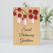 素朴な赤い花のメイソンジャー安全対策 エンクロージャーカード (スタンド正面)