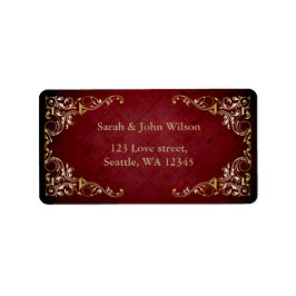 素朴な赤い金ゴールド枠 ラベル