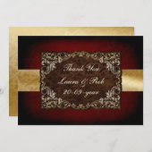 素朴な赤いregal'結婚s Thanks You 招待状 (正面/裏面)