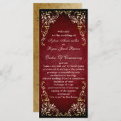 素朴な赤いregular結婚式 プログラム (正面/裏面)