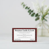 素朴な赤くおよび黒いバッファローの格子縞 名刺 (スタンド正面)