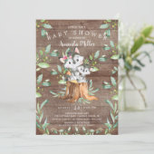 素朴な赤ちゃんオオカミとママのベビーシャワー招待状 招待状 (スタンド正面)