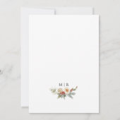 素朴な赤と白のクリスマスリースの冬の結婚式 招待状 (裏面)