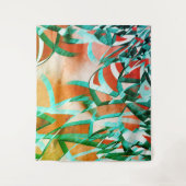 素朴な赤みがかったオストライプレンジの上の青またはシアンの色 タペストリー (正面)