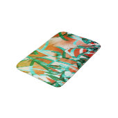 素朴な赤みがかったオストライプレンジの上の青またはシアンの色 バスマット (アングル)