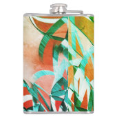 素朴な赤みがかったオストライプレンジの上の青またはシアンの色 フラスク (裏面)