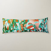 素朴な赤みがかったオレンジの上にシアンまたは青の縞模様 ボディピロー (裏面)