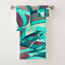 素朴な赤みがかったオレンジ色の上に青またはシアンのストリーク