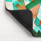 素朴な赤みがかったオレンジ色の上に青またはシアンのストリーク マウスパッド (コーナー)