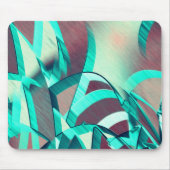 素朴な赤みがかったオレンジ色の上に青またはシアンのストリーク マウスパッド (正面)