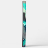 素朴な赤みがかったオレンジ色の上に青またはシアンのストリーク Case-Mate iPhoneケース (裏面 / 右)