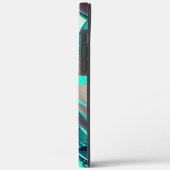 素朴な赤みがかったオレンジ色の上に青またはシアンのストリーク Case-Mate iPhoneケース (裏面 / 左)