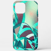 素朴な赤みがかったオレンジ色の上に青またはシアンのストリーク Case-Mate iPhoneケース (裏面)