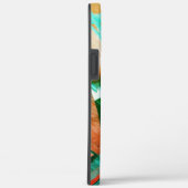 素朴な赤みがかったオレンジ色の上に青またはシアンのストリーク Case-Mate iPhoneケース (裏面 / 右)