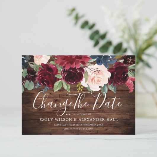 素朴な赤ワイン バーガンディの花 予定を変更する セーブザデート (スタンド正面)