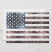 素朴な赤白青のスパークルアメリカ国旗 7月4日 招待状 (裏面)