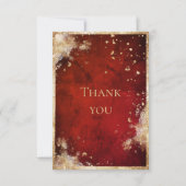 素朴な赤金色のフラットな感謝カード サンキューカード (正面)