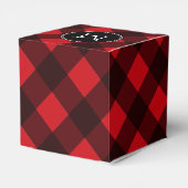 素朴な赤黒のブルフカロープ柄のモノグラム フェイバーボックス (裏面サイド)