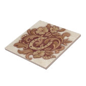 素朴な蹄鉄の女性のカーボーイの西欧諸国の花柄 タイル (側面)