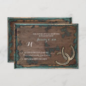 素朴な蹄鉄の結婚RSVPカード 出欠カード (正面/裏面)