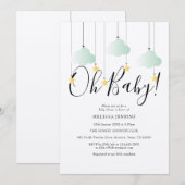 素朴な輝きのオーベイビー ベイビーシャワー 招待状 (正面/裏面)