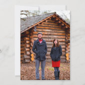 素朴な輝きのランタンと濃赤いバラのSave the Date 招待状 (裏面)