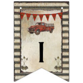 素朴な農場のヴィンテージの赤いトラックの男の子の子供部屋の名前 バンティングフラッグ (第3の旗)