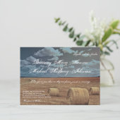 素朴な農場の干し草分野の国の結婚式招待状 招待状 (スタンド正面)