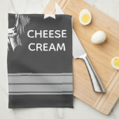 素朴な農場の新しい乳牛は及び縞で飾ります キッチンタオル (四つ折り)