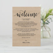 素朴な農場の結婚式の歓迎された、旅程カード プログラム (スタンド正面)