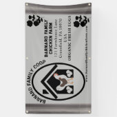 素朴な農家のオーガニックフレッシュ卵 グレー 横断幕 (縦)