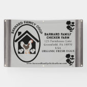 素朴な農家のオーガニックフレッシュ卵 グレー 横断幕 (横)