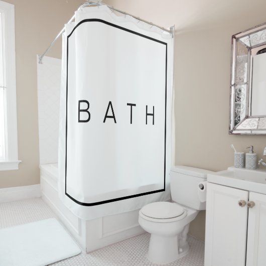 素朴な農家のシックな白人の黒いミニマリスト シャワーカーテン (インサイチュ)