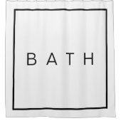 素朴な農家のシックな白人の黒いミニマリスト シャワーカーテン (正面)