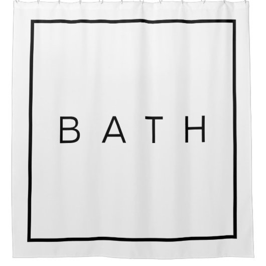 素朴な農家のシックな白人の黒いミニマリスト シャワーカーテン (正面)