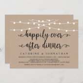 素朴な農家のストリングライト, クラフト紙の結婚式の挙式 招待状 (正面/裏面)