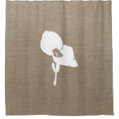 素朴な農家のバーラップのリネン実生植物の植物 シャワーカーテン (正面)