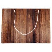 素朴な農家のブラウンの納屋木 ラージペーパーバッグ (正面)