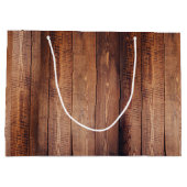 素朴な農家のブラウンの納屋木 ラージペーパーバッグ (裏面)