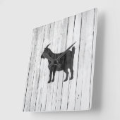 素朴な農家のヤギ木パネル スクエア壁時計 (傾斜)