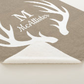 素朴な農家の国のフェイクなバーラップ及びシカの枝角 シェルパブランケット (3/4)