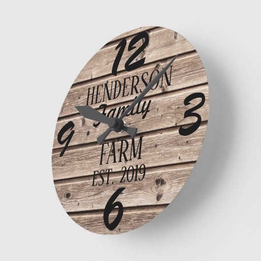 素朴な農家の国の木の木製の穀物のカスタム ラウンド壁時計 (傾斜)