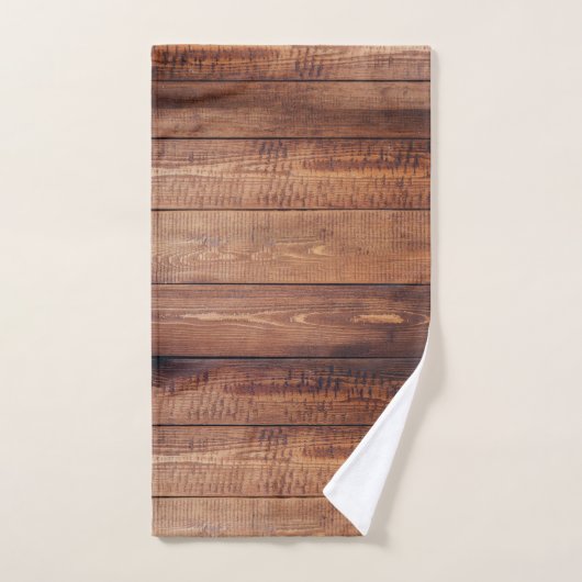 素朴な農家の焦茶の納屋木板 バスタオルセット (ハンドタオル)