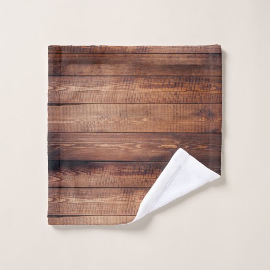 素朴な農家の焦茶の納屋木板 バスタオルセット (ウォッシュタオル)