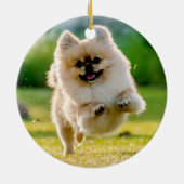 素朴な農家の猫または犬のペットの写真記念 セラミックオーナメント (裏面)