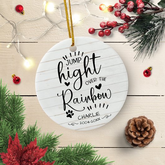 素朴な農家の猫または犬のペットの写真記念 セラミックオーナメント